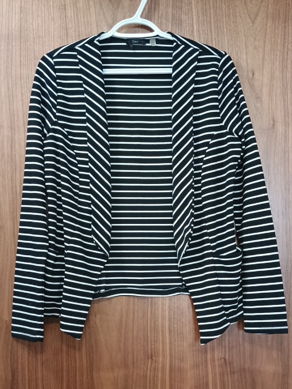 2/$20 Dex Black and White Striped Cardigan M